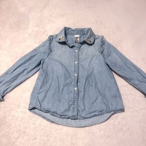 Girls Chambray Button Up Top - Oshkosh 5T